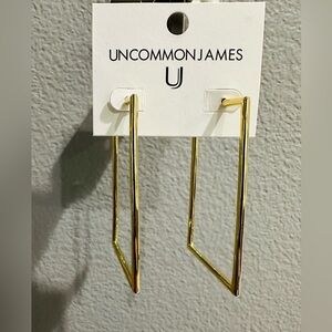 Uncommon James Gold Plated Rectangular Hoop Earrings